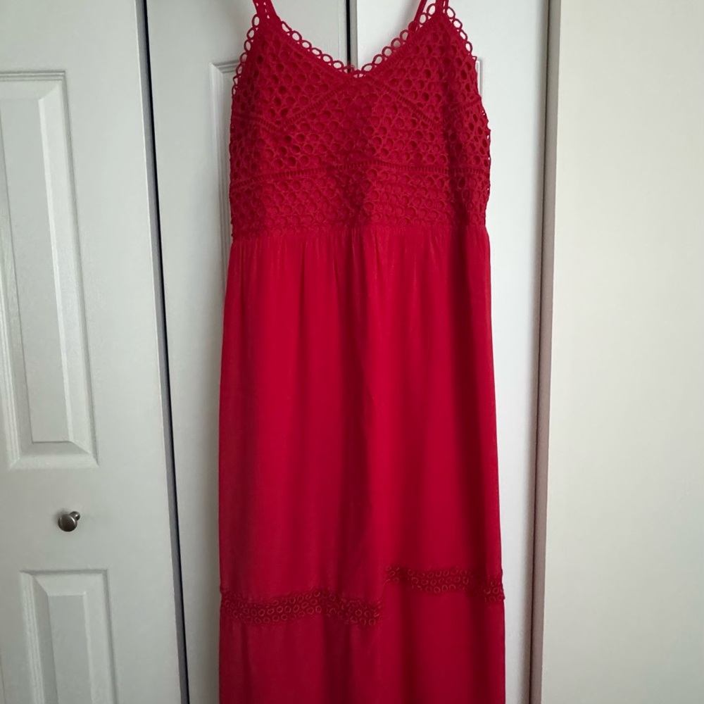Solitaire Scarlet Lace Maxi Dress